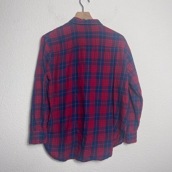 Madewell Edina Oversized Boyshirt Plaid Red Blue Button Front Shirt Women’s M - Picture 9 of 12
